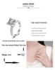 Sterling Silver S925 Moissanite Square Ring for Women - European & American Luxury High-End Festival Gift