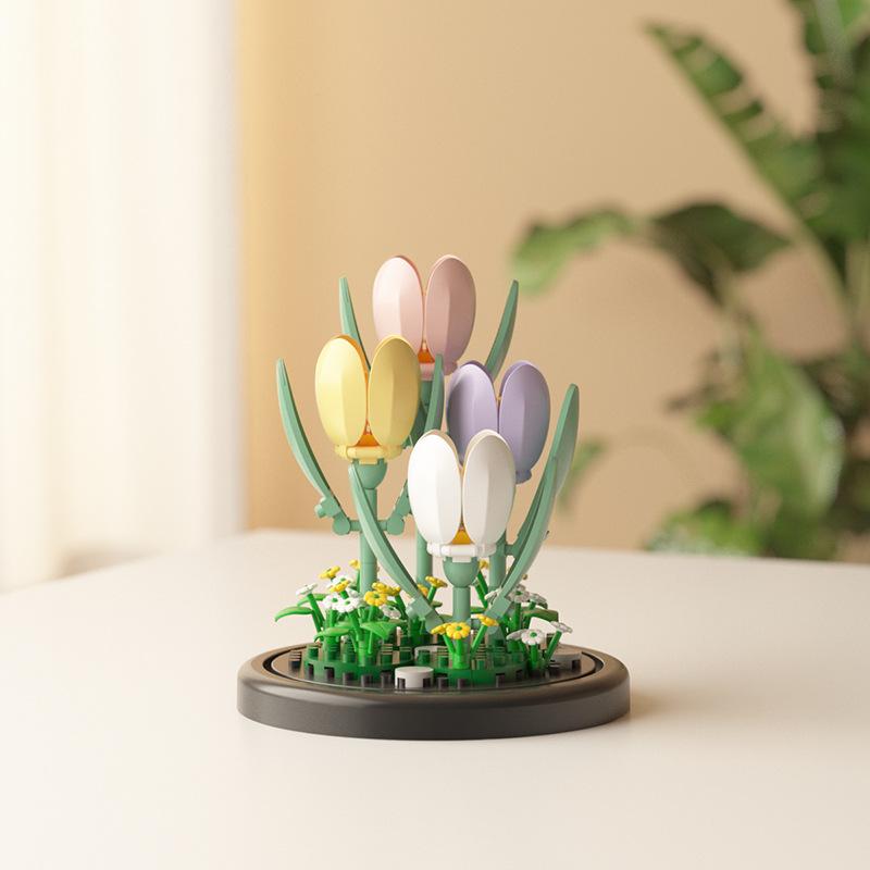 flower bouquet Bricks Construction Set Kids building Block Toy 3d Designer Mini Block or Children 6 to 12 Year Adults Model Toy