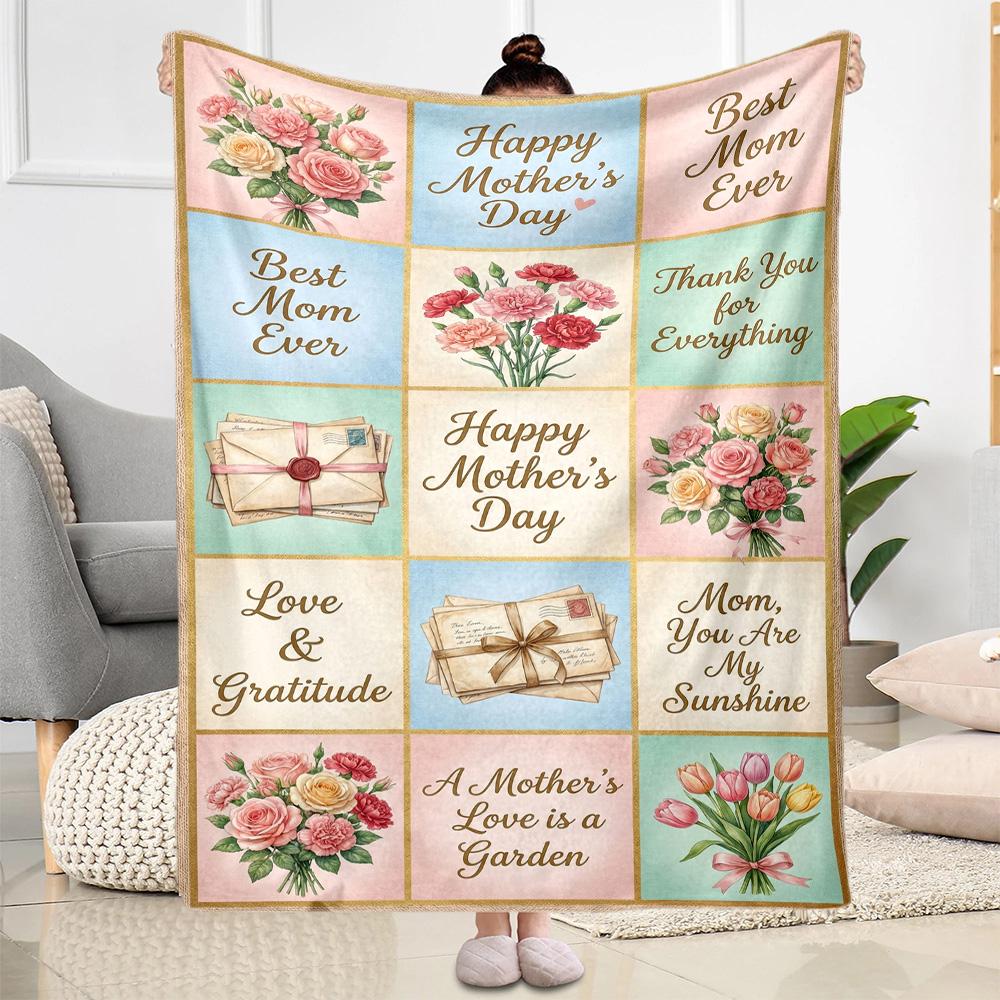 Mom's Heart And Love Blanket Suitable for Sofas,travel, Living Rooms Also a Good Gift for Friends and Family Suitable for All Seasons.
