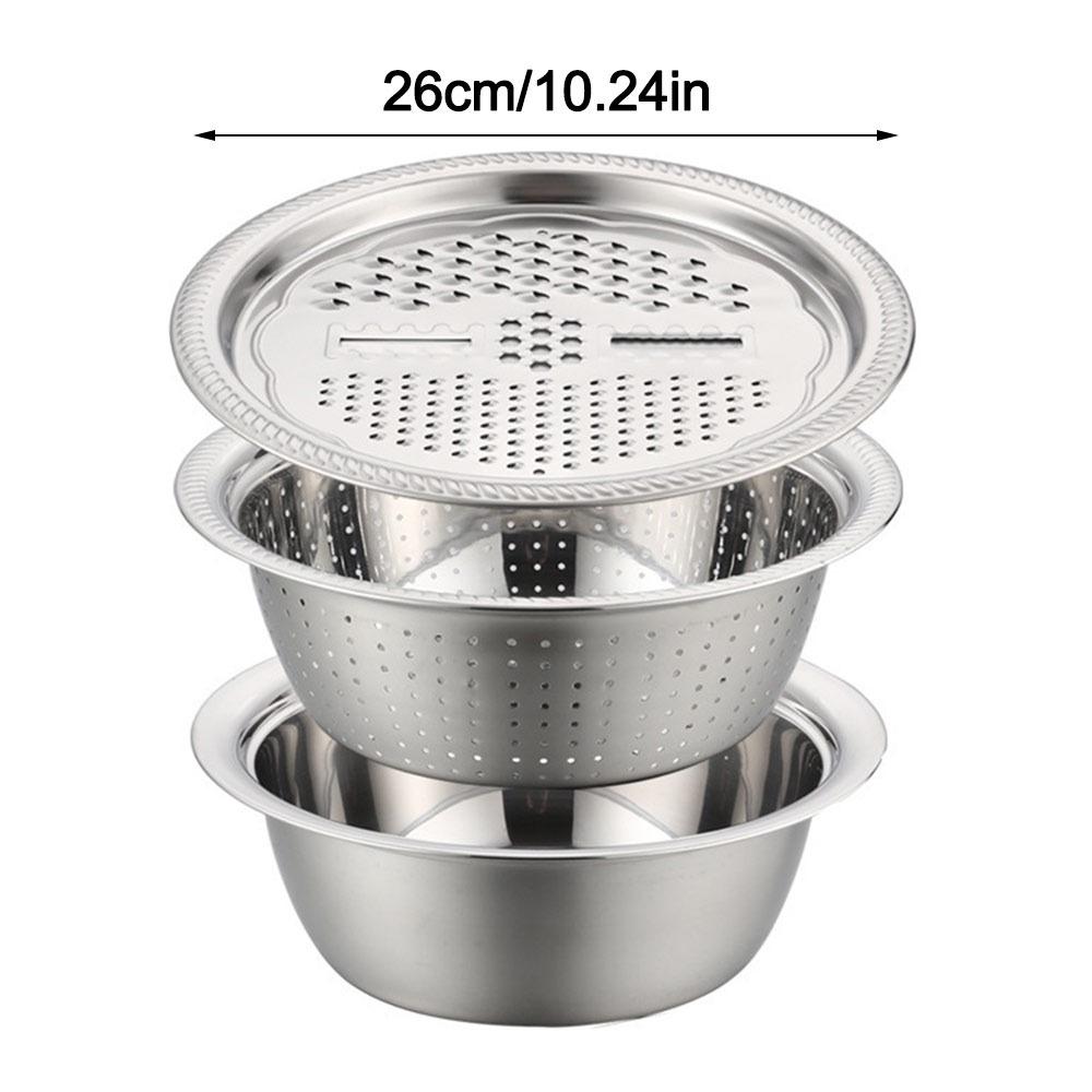 Multifunctional Potato Grater 3in1 Potato Slicer Gifts Draining Basket