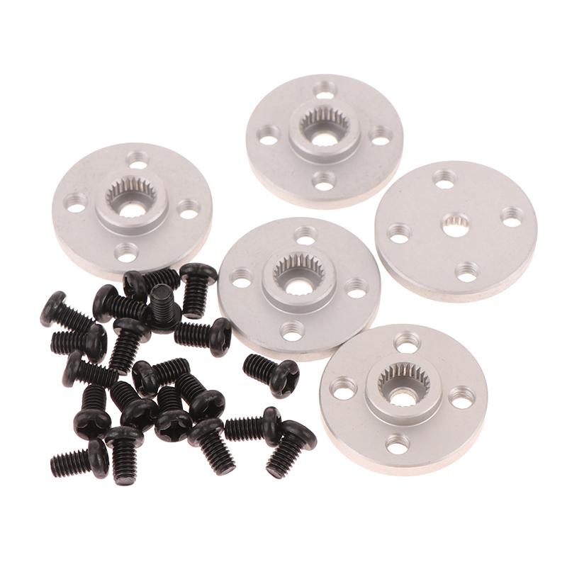 5Set Aluminum Alloy Steering Gear Disc Stent 25T Servo Arm Round Type For Mg995 Mg996R Rc Robot Car Motor Connector