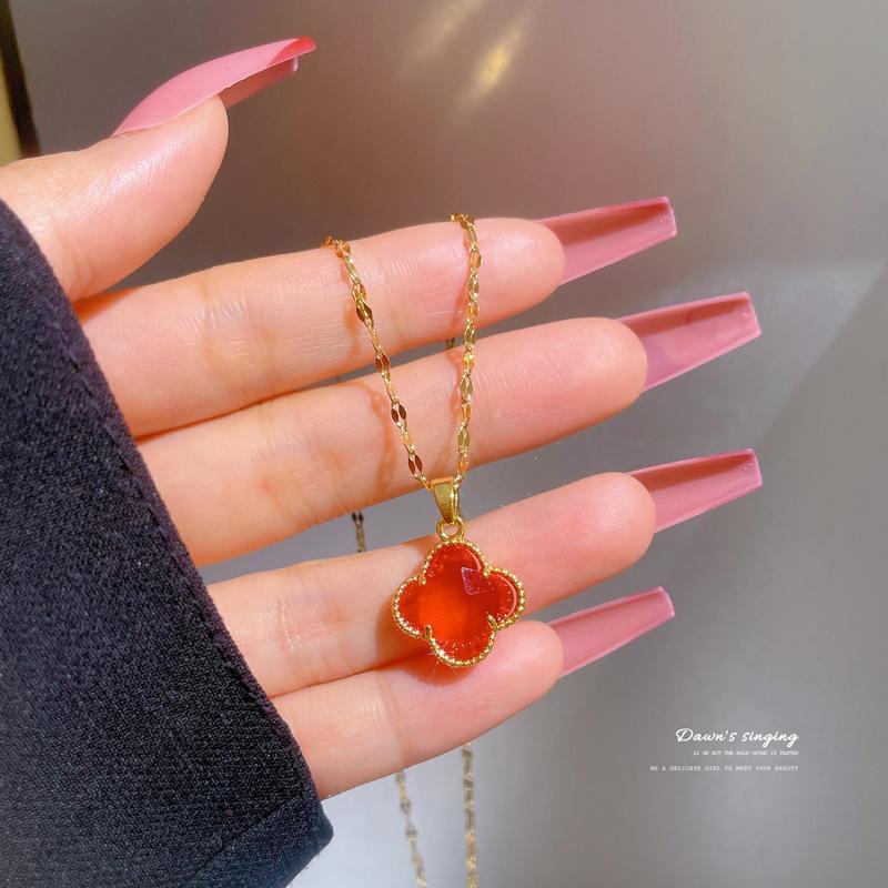 Personalized Niche Design Temperament Smart Shining Necklace Women, Simple Luck Pendant