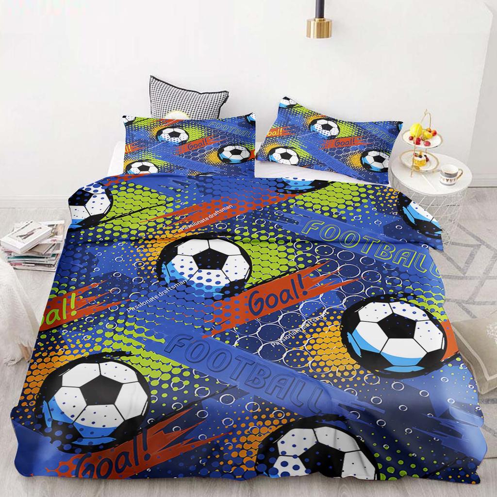 Football Duvet Cover Set Comforter Bedding 3D Children'S Bedding Set 3-Piece 1 Quilt Cover King Size