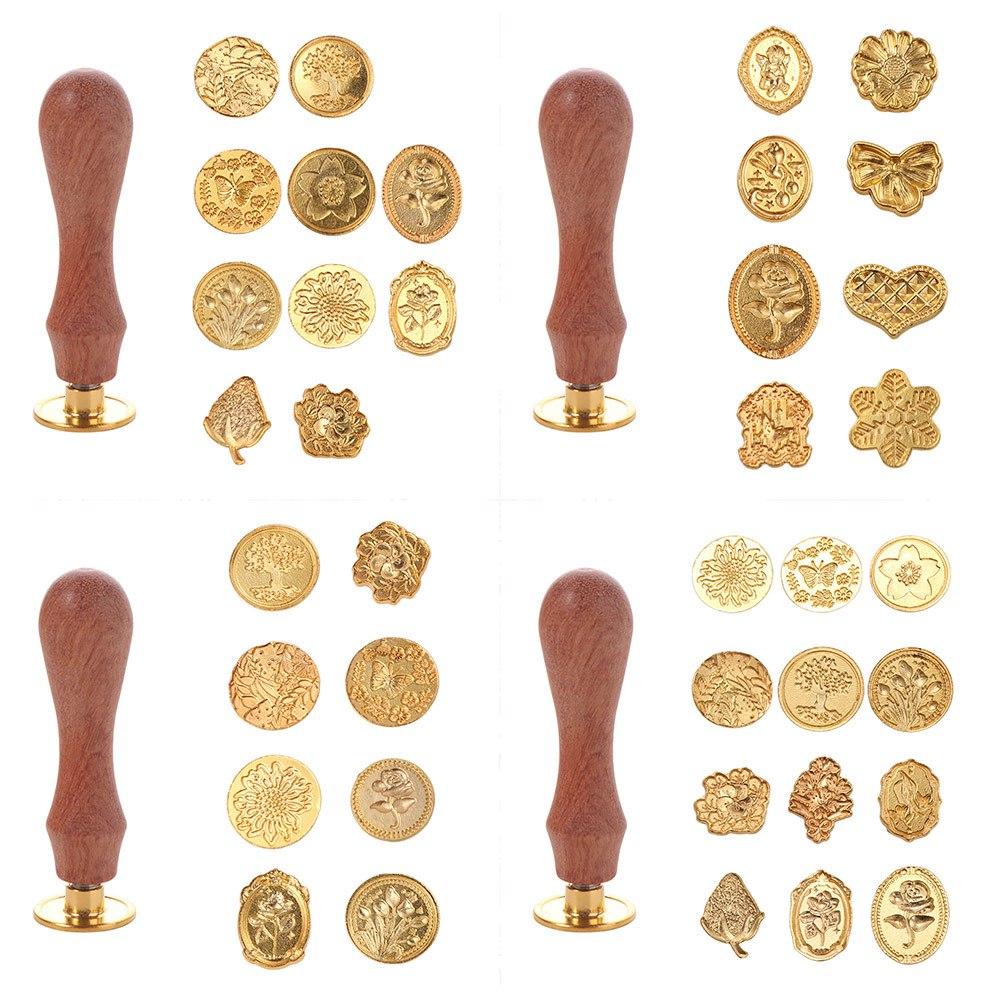 8/10/12Pcs Creative Lacquer Seal Head Stamps Set Enamelled Seal Heads  Invitations Cards Envelopes