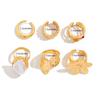Retro Punk Metel Irregular Exaggerated Flower Ring For Women Elegant Baroque Pearl Open Ring Jewelry Accessories Gifts