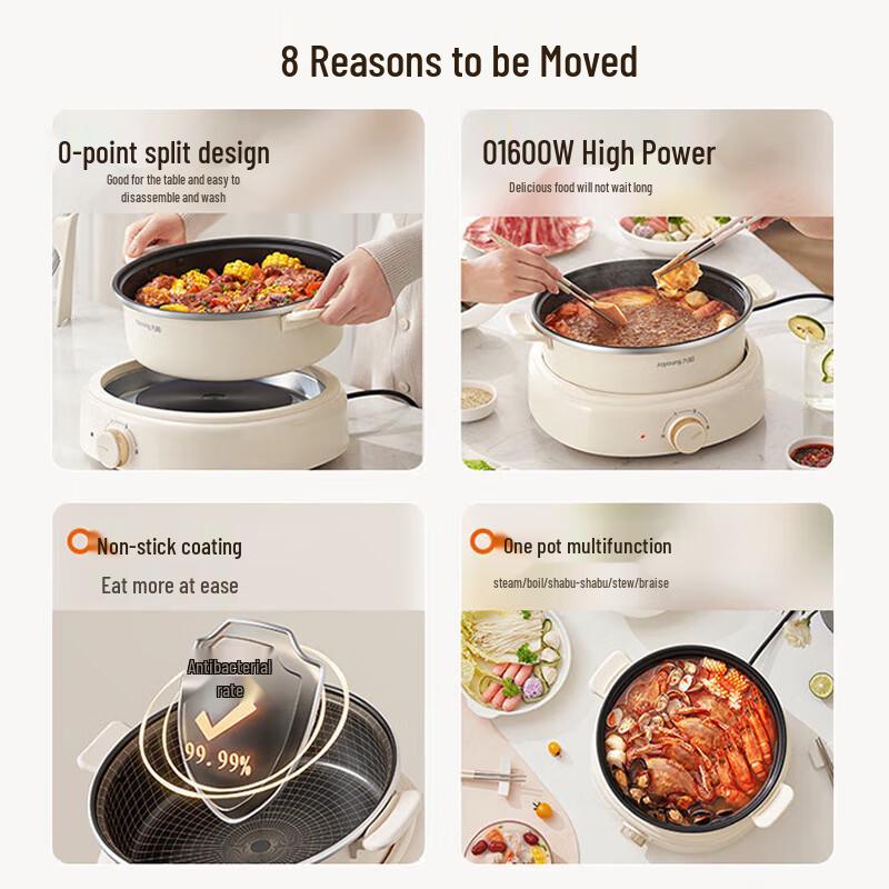 Joyoung 5L Multi-Functional Electric Hot Pot & Grill CN plug (adapter included)