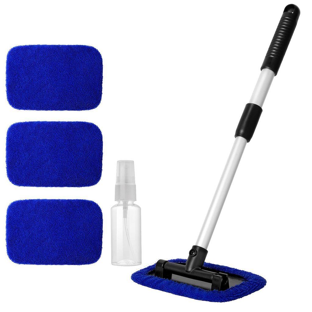 Car Windshield Cleaning Brush With Extendable Handle And Microfiber Cloth For Streakfree Glass Cleaning