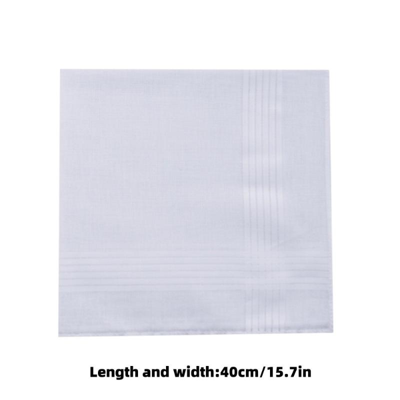 6/12 Stück Herren Reinweiße Taschentücher Damen Einfarbige Taschentücher Reines Baumwoll-Taschentuch Pattentasche Hose Schal