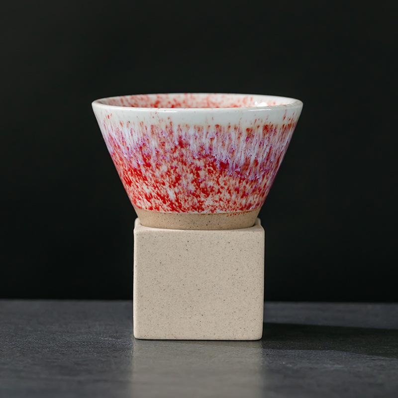 Retro Ceramic Coffee Mug Creative Pottery CoffeeTea Cup Japanese Latte Pull Flower Porcelain Home Art Decorative Cups