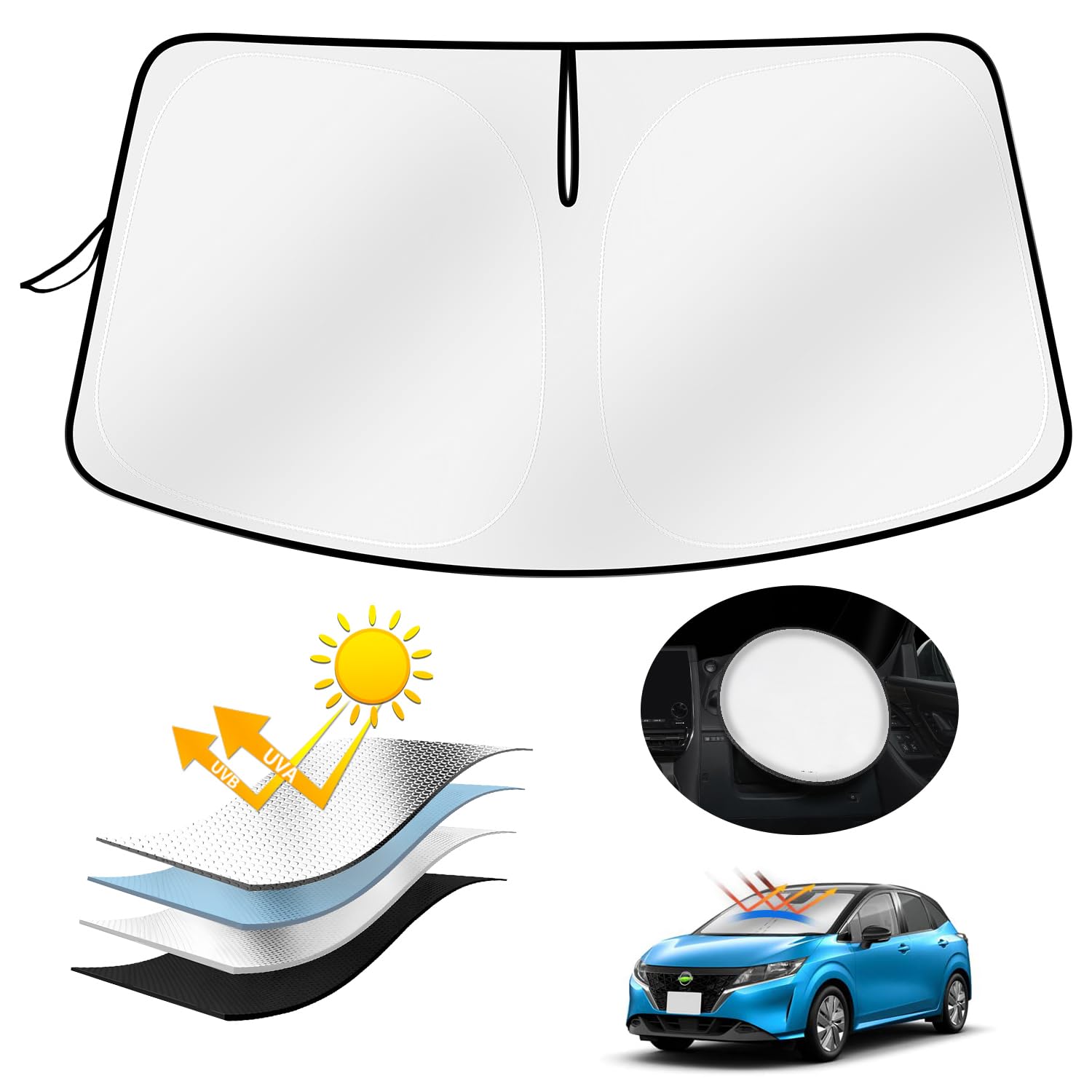 

AUTO SPEC Nissan Note E13 Series Front Sun Shade Car Sun Shade Light Shielding Nissan Note E13 Series серебряный