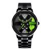 Trendy Men's Sports Car Wheel Hub Design Watch with 3D Racing Elements