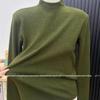 Noble Bourgeois Olive Green High-Neck Knit Sweater for Women - Stylish Autumn/Winter Layer