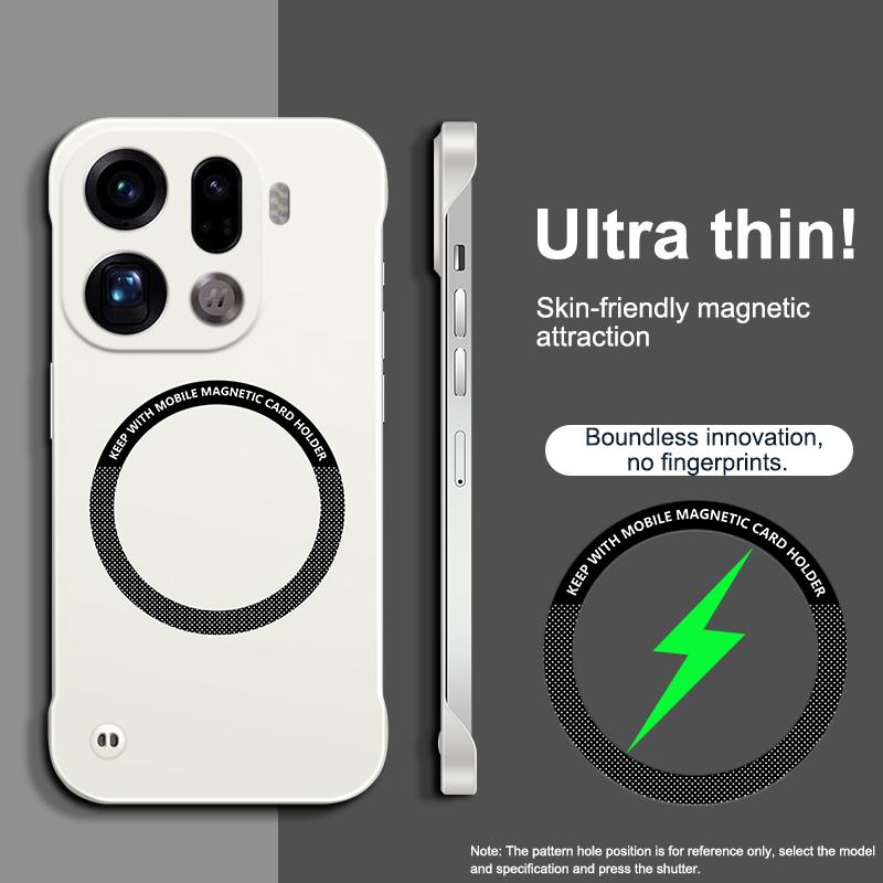 Frameless Magnetic For Magsafe Slim Case For OPPO Find X9 Pro FindX9Pro 5G Wireless Charging Hard Back Cover