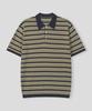 BLACK MOMENT Daily Striped Collared Knit Polo [Khaki Mix]
