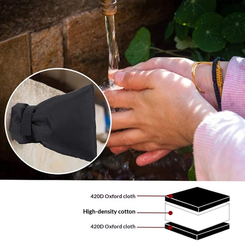 1Pcs Faucet Cover Winter Black Outdoor Waterproof Freeze Protection Insulation Outside Garden Faucet Tap Reusable Protector