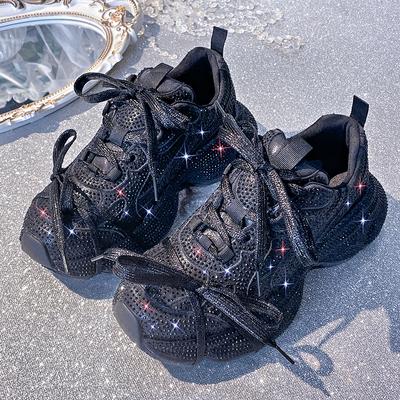 Damen Luxus Plateau Sneakers Bling Bling Casual Outdoor Schuhe Hochwertige Lauf Tennis Sneakers Schnürschuhe Mode Sportschuhe