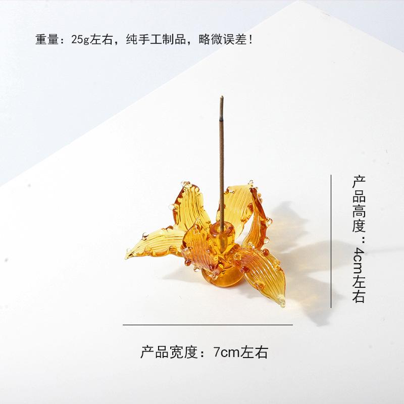 Handcrafted Glass Iris Thread Incense Base Incense Holder Incense Stick Burner Zen Home Decor for Yoga Meditation & Aromatherapy