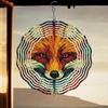 Garden Fox Pattern Wind Chime Outdoor Decor Rotating Hanging Ornament for Thanksgiving Christmas Holiday Gift Home Yard Decoration