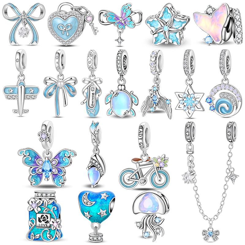 Kupfer Blau Lila Schmetterling Parfümflasche Sternenhimmel Heißluftballon Anhänger Perlen Passend für DIY Armbänder Schmuck