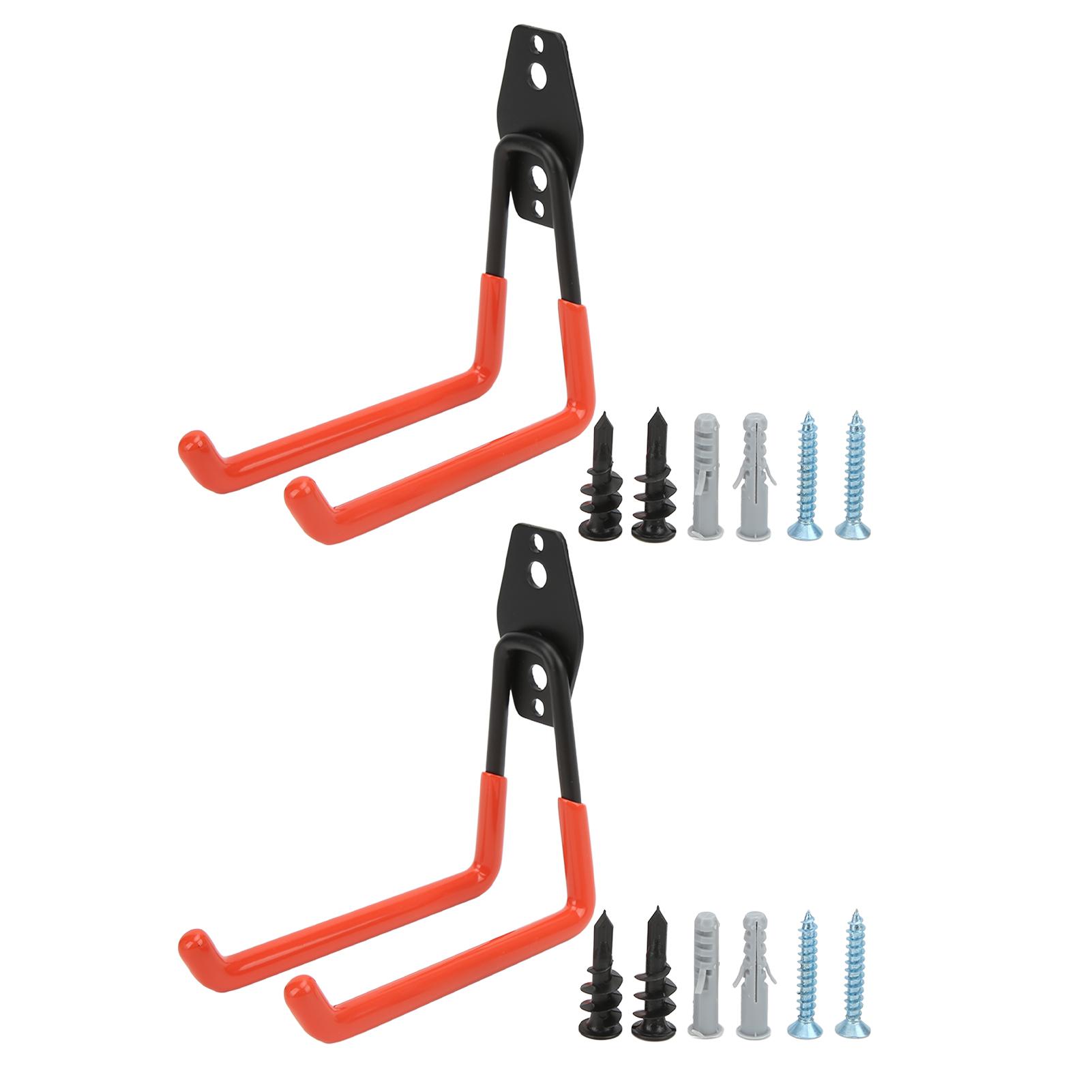 

Garage Hooks Orange Metal Storage Heavy Duty Wall Hooks for Bikes Warehouse Balcony 2PCS