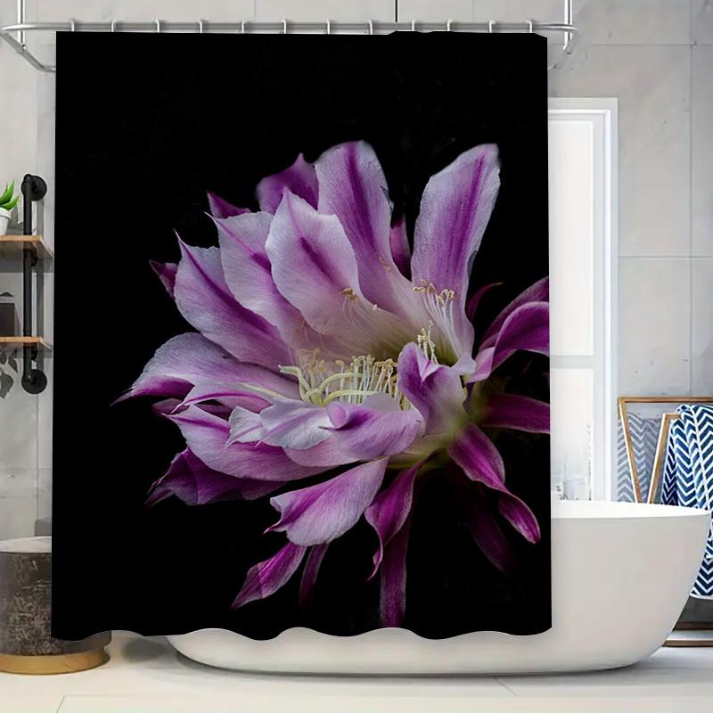 Gold Floral Bee Printed Shower Curtain Bathroom Decor Waterproof Rug 90x180cm