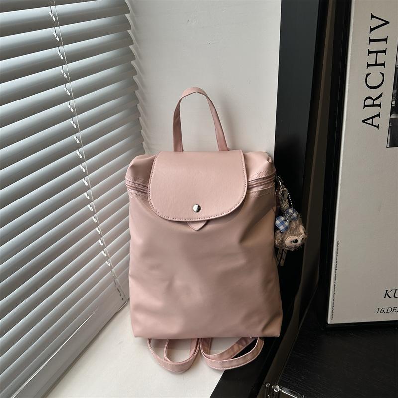 

Niche backpack, women s new trendy fashion backpack, student large-capacity schoolbag, travel bag Without pendant розовый
