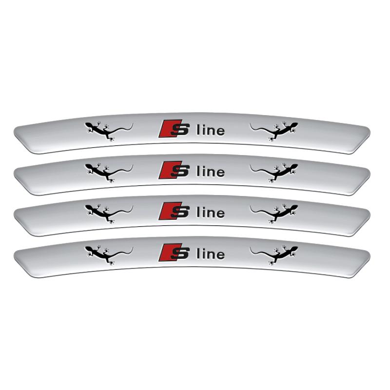 4 Pièces Emblèmes Badge Voiture Jantes Moyeu de Roue Décor Autocollants 3D Pour Audi A4 A3 A5 A6 A7 A8 Q3 Q5 Q7 Q8 B5 B6 B7 B8 B9 Q7 8P 8V 8L