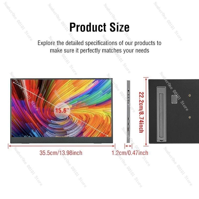 15.6-Inch Portable IPS Monitor,Full HD Laptop Expansion Screen,USB-C External Display for Work,Gaming,and Travel