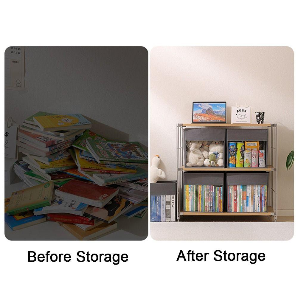 Non-woven Fabric Comic Book Bag Visible Toy Organizer Miscellaneous Storage Box  Living Room