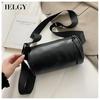 IELGY Casual Soft Leather Men's and Women's Street Shoulder Dimple Bag