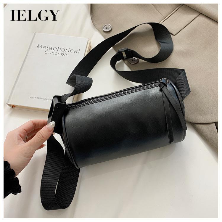 IELGY Casual Soft Leather Men's and Women's Street Shoulder Dimple Bag