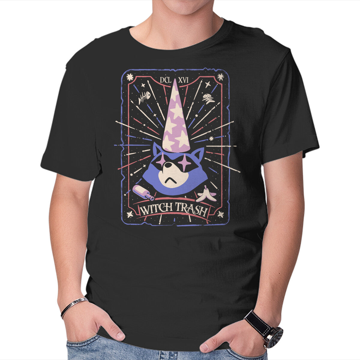 Unisex Crew Neck T-Shirt The Witch Trash Graphic Short Sleeve Casual Tee XL
