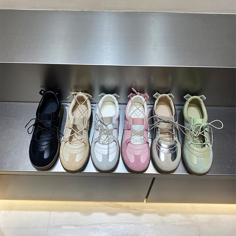 Fashion NEW Casual Leather Women's Sneakers Chunky Heel Elastic Luxury Designer Casual Trainers Fashion All Match Runway Shoes Female