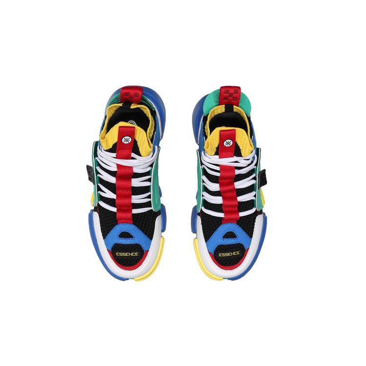 Li Ning Kids Wudao 2 Ace Fashion Week Trendy Mid-Top Basketball Shoes Kids Basketball Shoes Blue Green YKBN048-1