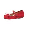 Soft sole one-word buckle single shoes French Mary Jane shoes spring and autumn with skirt inner height-increasing ballet shoes