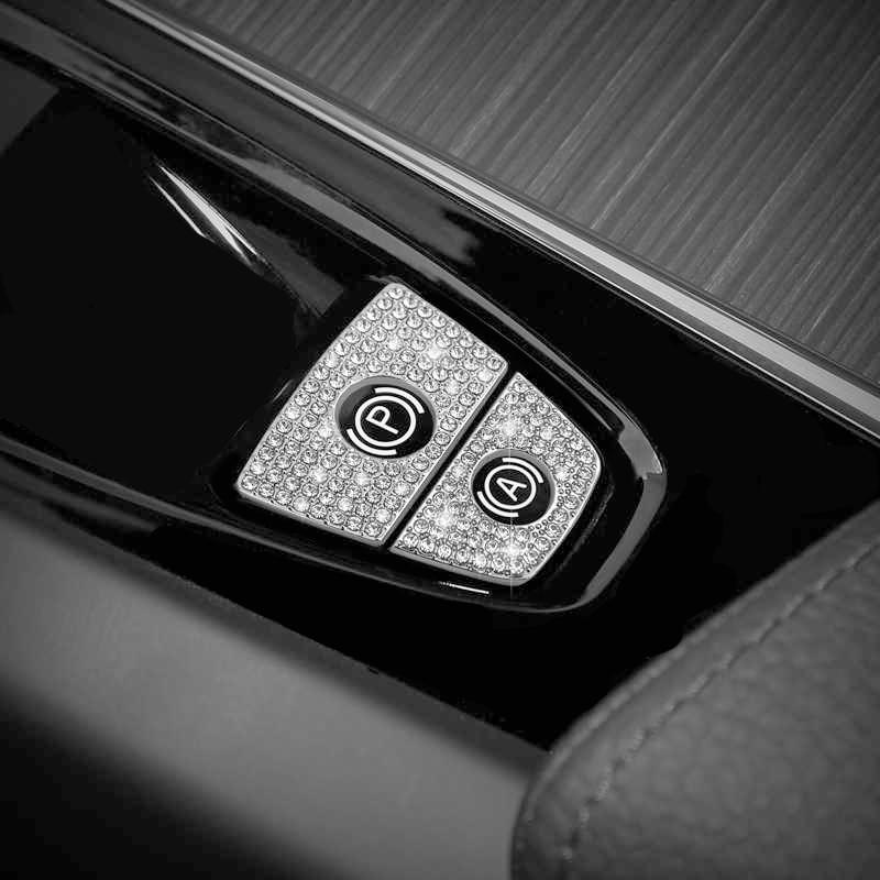 Diamond-Encrusted Electronic Handbrake Decal for Volvo XC60 V60 XC90 S90 V90 Auto Hold Modification Decoration Accessories Anv256