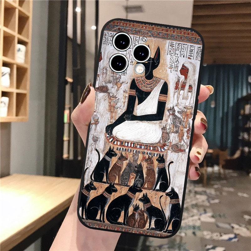 

Чехол для телефона для iphone 17 Pro Max 17 Pro Air 16 15 14 13 Pro Max 15 16 Pro 15Plus Египет Фараон Кот Анубис iphone 14Pro