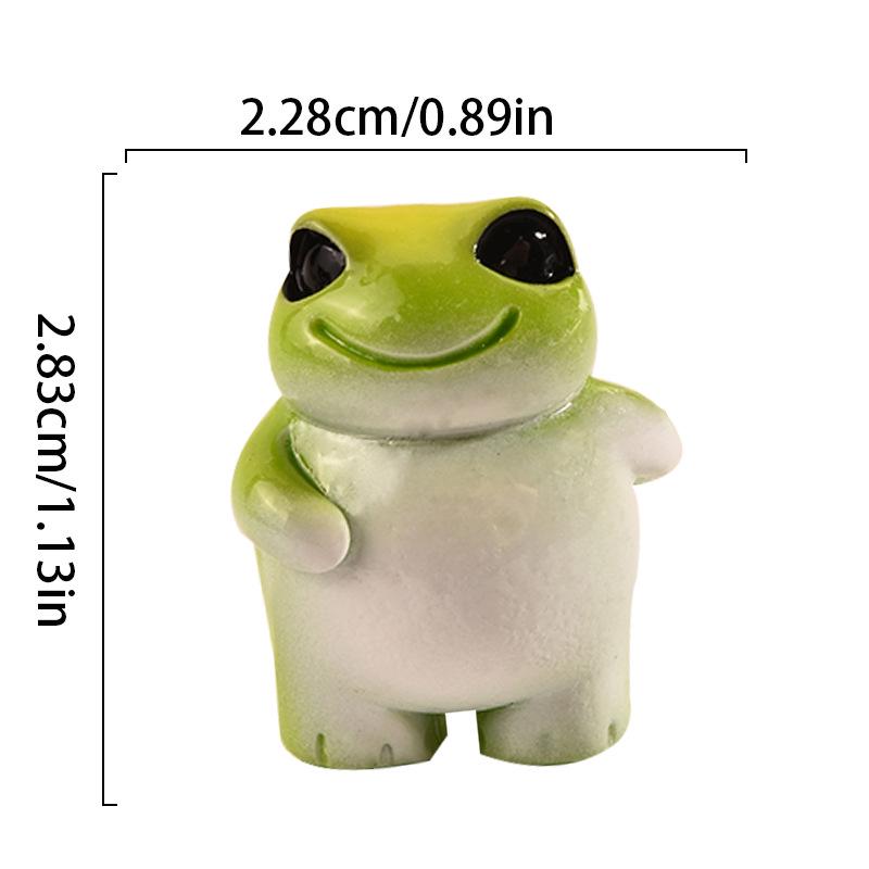  Ornement de grenouille en résine créative: Décor de paysage mignon pour bureau ou voiture