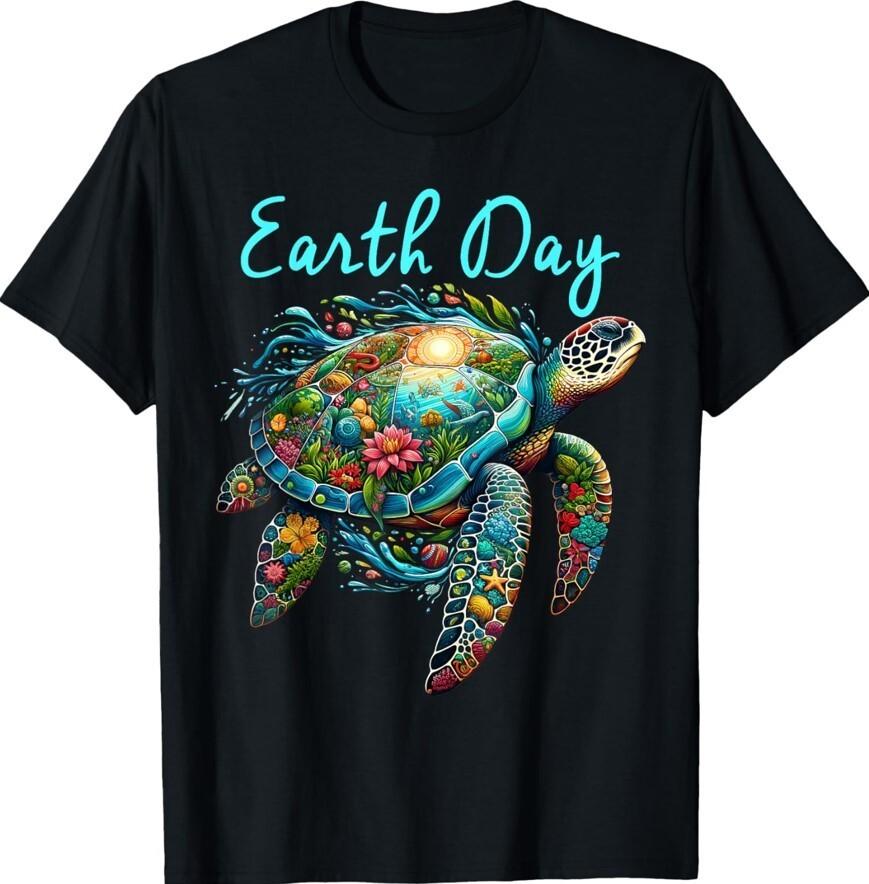 Sea Turtle Earth Day Save The Earth Funny Design Unisex T-Shirt XXXL