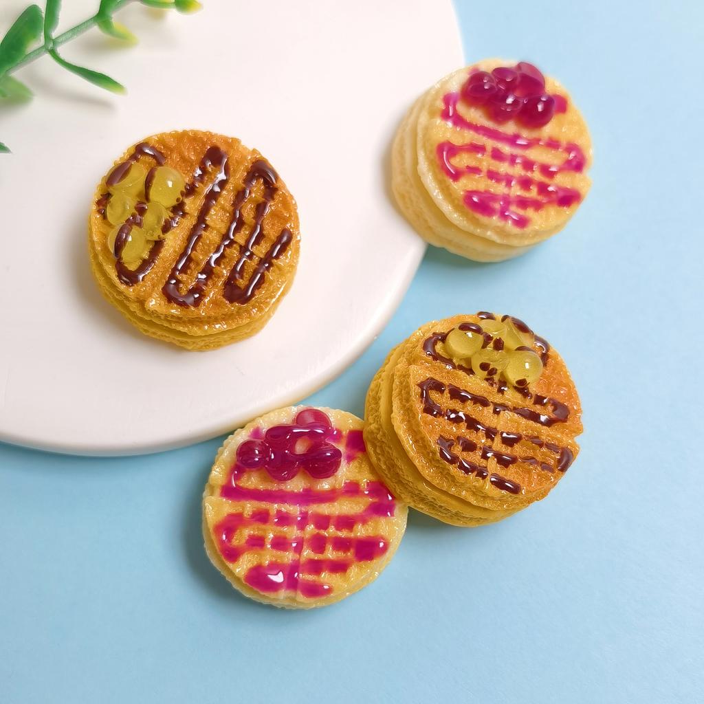 New Novelty 100Pcs/Bag 25MM Lifelike Jam Cake Dessert Flatback Resin Cabochons Embellishments for Scrapbooking Holiday Party DIY