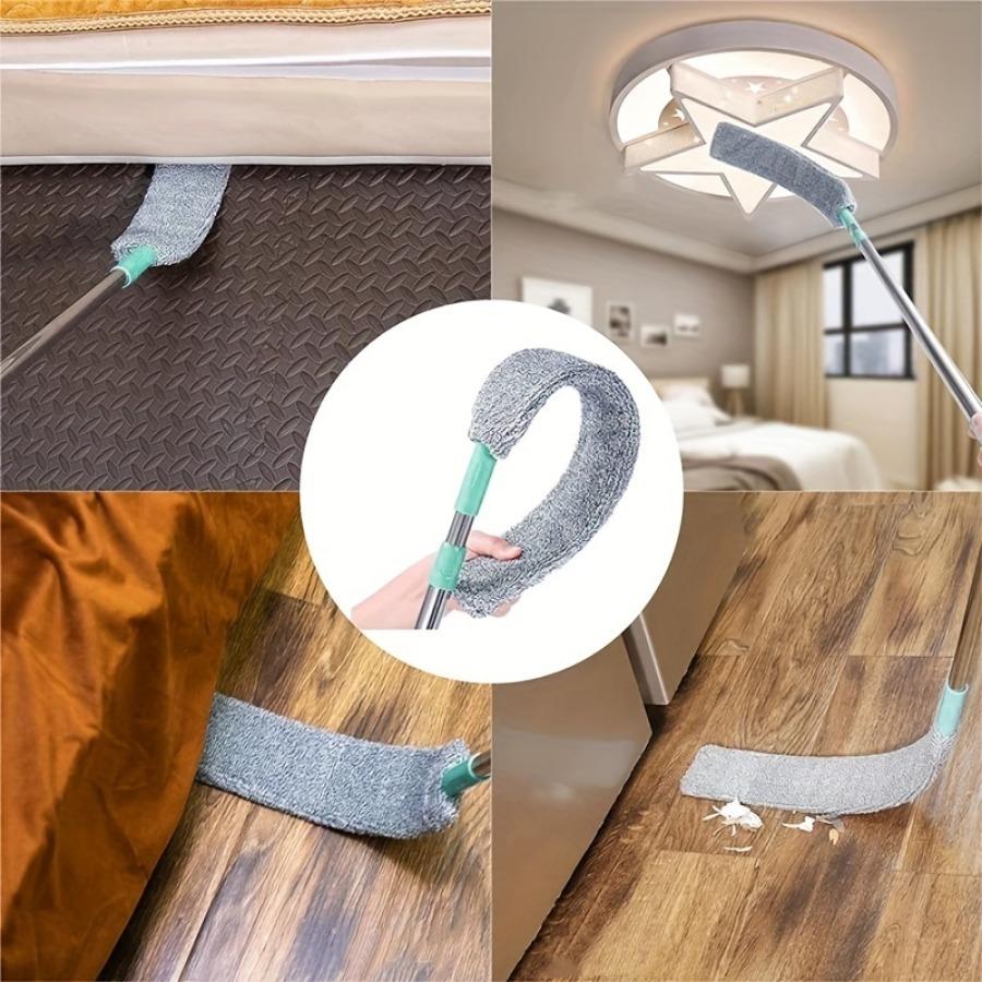 1set Microfiber Extendable Duster with Dusting Brush & Crevice Tool, Wet/Dry Use, Ideal for Furniture & Under-Sofa Cleaning