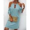 Rochie MINI de vară fără mâneci cu imprimeu, modă nouă pentru femei, rochie casual cu gât halter, mărime plus