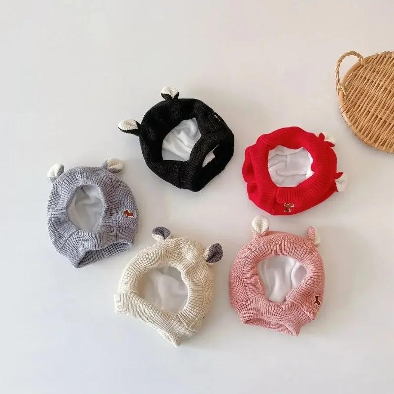 1-10PCS Autumn Winter Pet Ear Protector Knitted Dog Hat Warm Elastic Ear Cover Windproof Comfortable Cold Weather Accessory