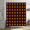 Stylish 3D Geometric Pattern Shower Curtain Set for Bathroom Decor Bright Yellow Black Color Combination