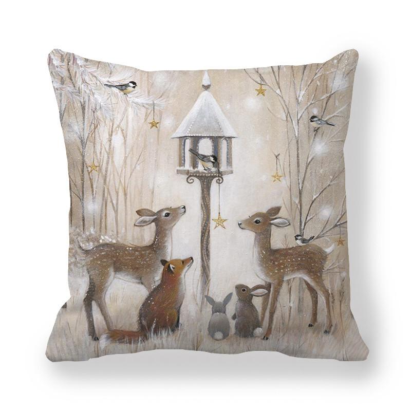 45cm Merry Christmas Cushion Cover Pillowcase 2024 Christmas Decorations for Home Ornament Happy New Year Christmas Decor 2025