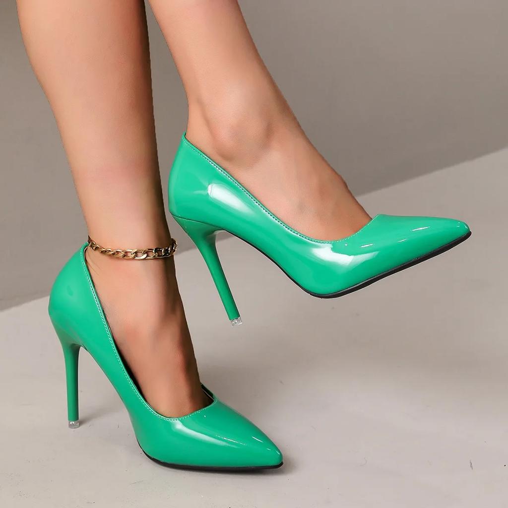 Sekizli Kırmızı Tabanlı Kadın Yüksek Topuklu Klasik Bayan Ayakkabıları Sonbahar Yumuşak Deri Abiye Topuklu Ayakkabılar Kadınlar İçin Davet Düğün Yüksek Topuklu