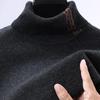 Hengyuanxiang Men's 100% Pure Wool High-Neck Thermal Sweater