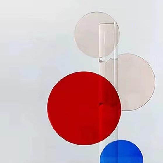 Glass Craft Geometric Ring Crystal Sculpture Transparent Colored Crystal Ring Decorative Figurines Home Decoration Accessories