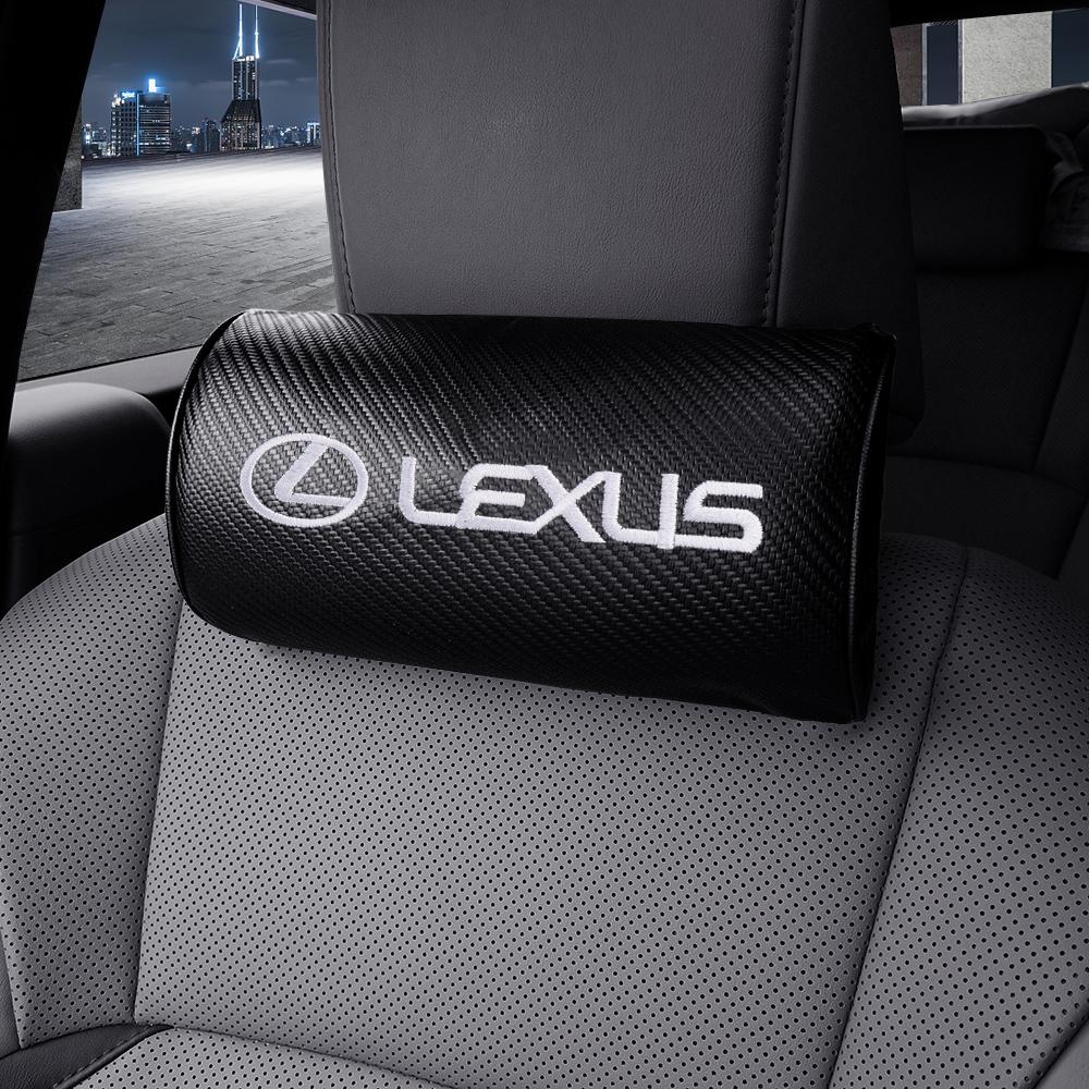 1/2Pc Car Decoration Carbon Fiber Neck Pillow PU Leather Headrest For Lexus IS IS250 IS250C IS300 IS300C IS350 IS350C F SPORT RX