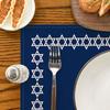 Artoid Mode Passover Hexagram Placemats Set of 4, 12x18 Inch Seasonal Star of David Je Chanukah Table Mats for Party Kitchen Dining Decoration